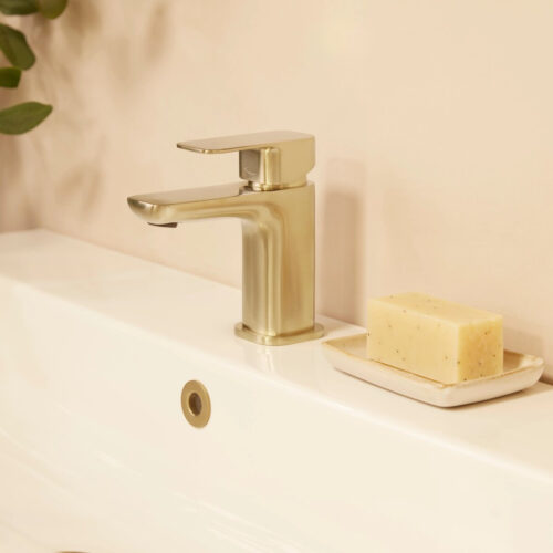 Astley BasinMixer DeckMounted Brass Roomset